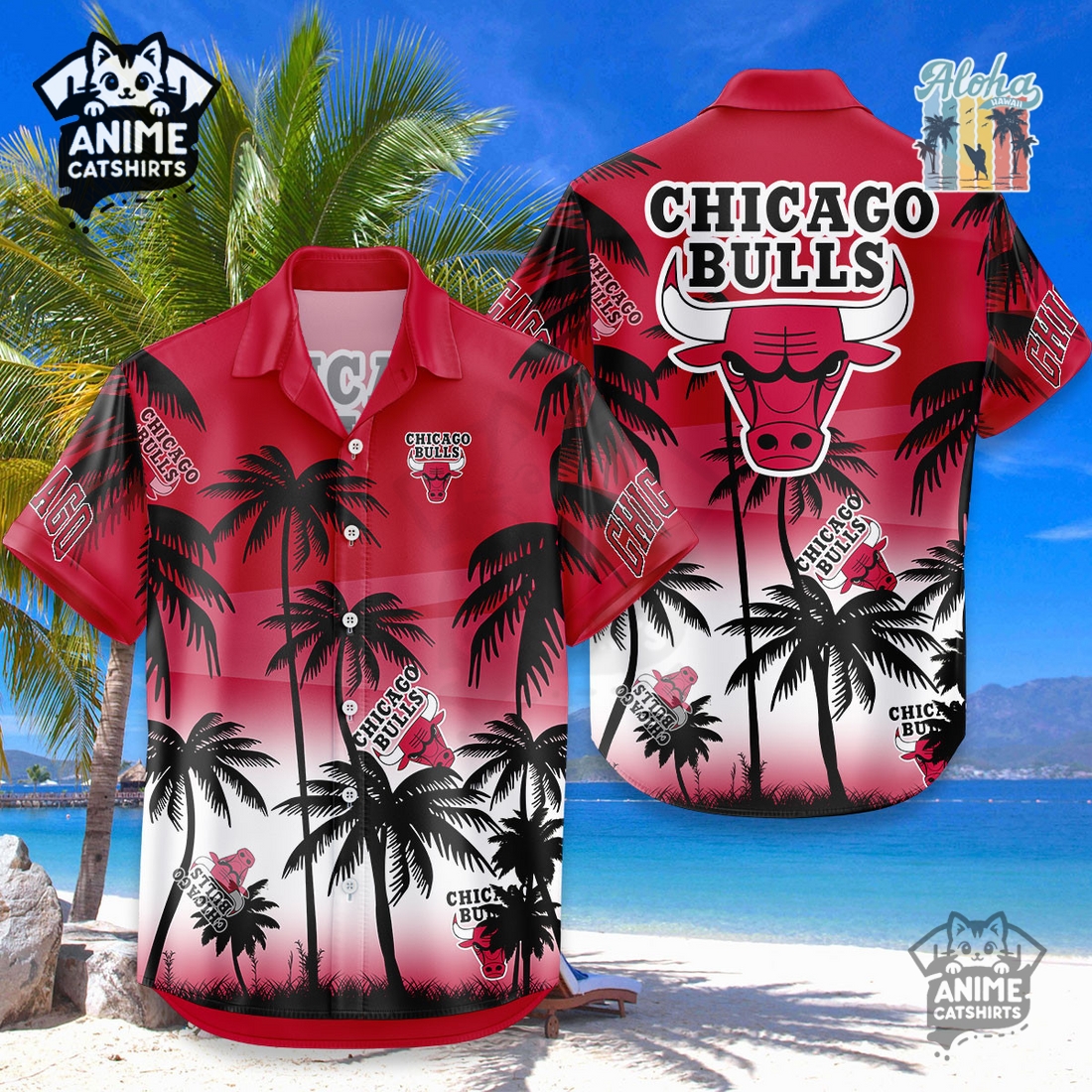 Chicago Bulls NBA Aloha Shirt