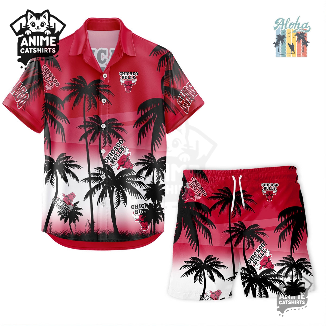 Chicago Bulls NBA Aloha Shirt Chicago Bulls NBA Aloha Shirt