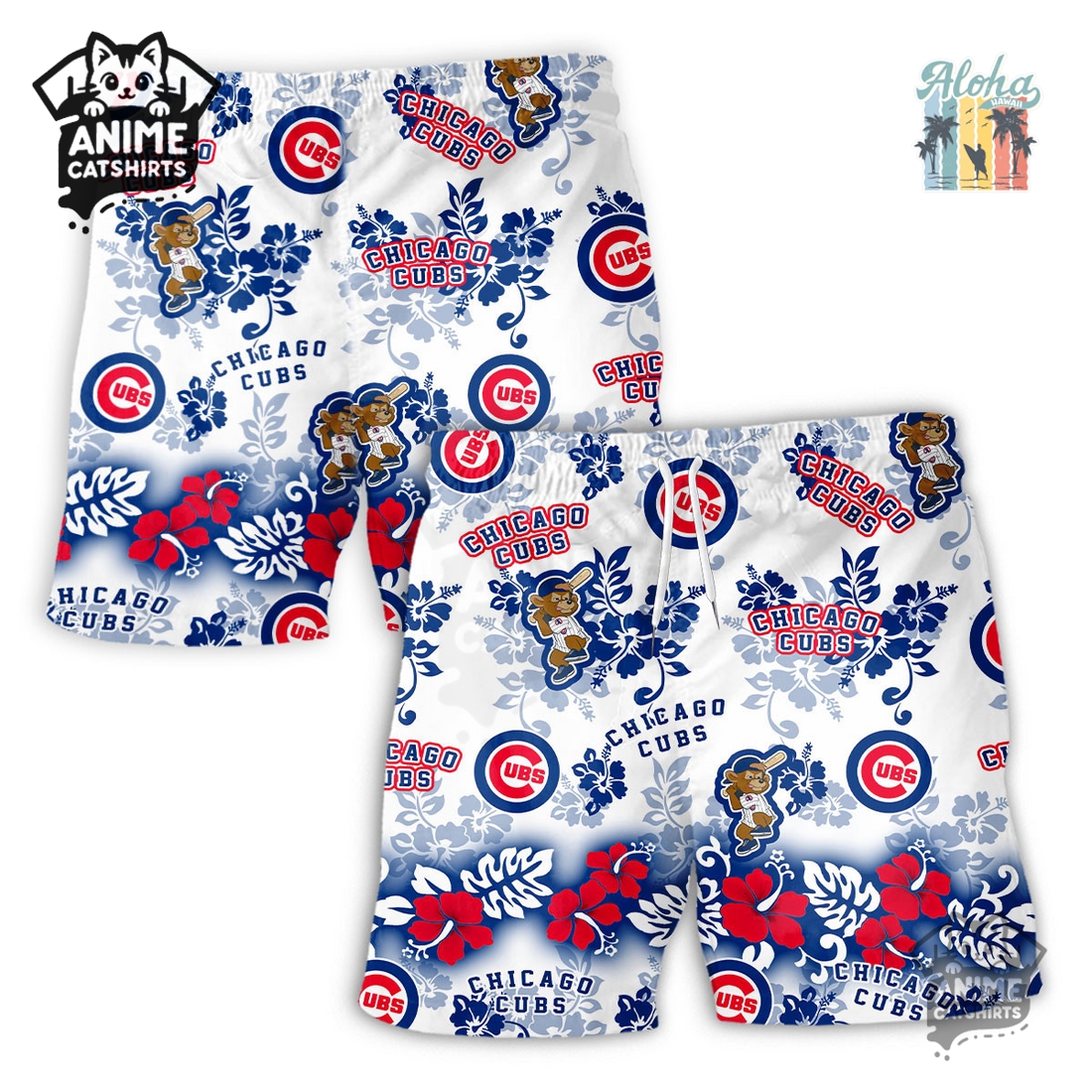 Chicago Cubs Aloha Paradise Hawaiian Short