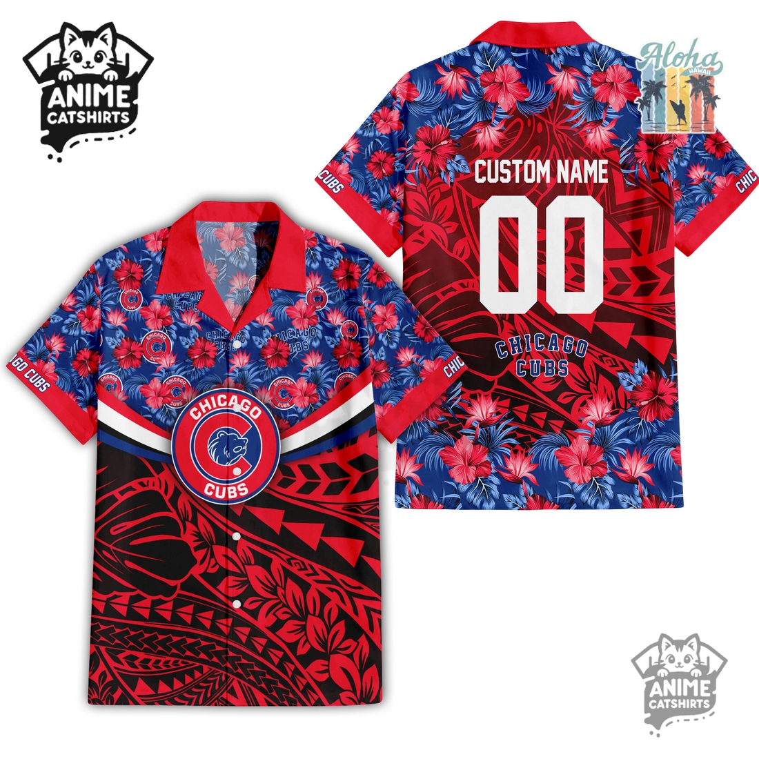 Boston Red Sox MLB Aloha Shirt Boston Red Sox MLB Aloha Shirt