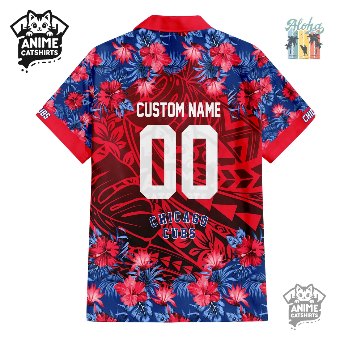 Chicago Cubs Hawaiian Shirt & Shorts Set Chicago Cubs Hawaiian Shirt & Shorts Set