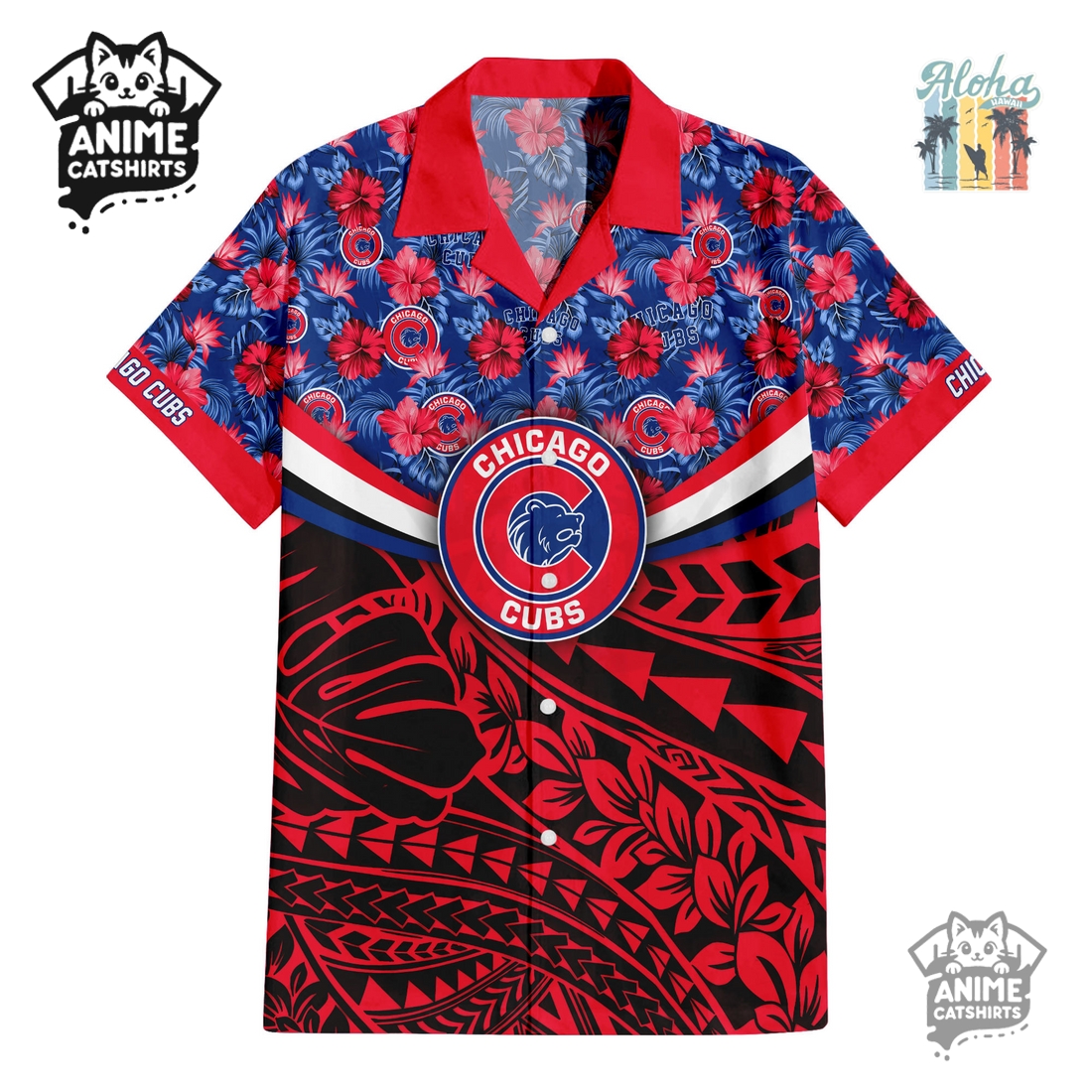 Chicago Cubs Hawaiian Shirt & Shorts Set Chicago Cubs Hawaiian Shirt & Shorts Set