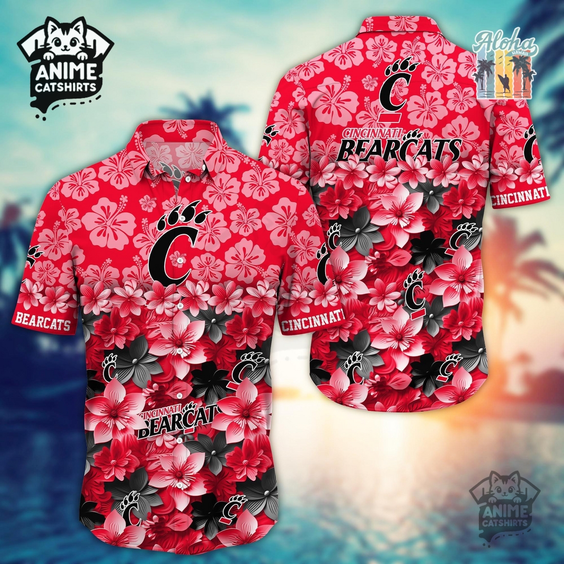 Cincinnati Bearcats 3 Sports Hawaiian Shirt