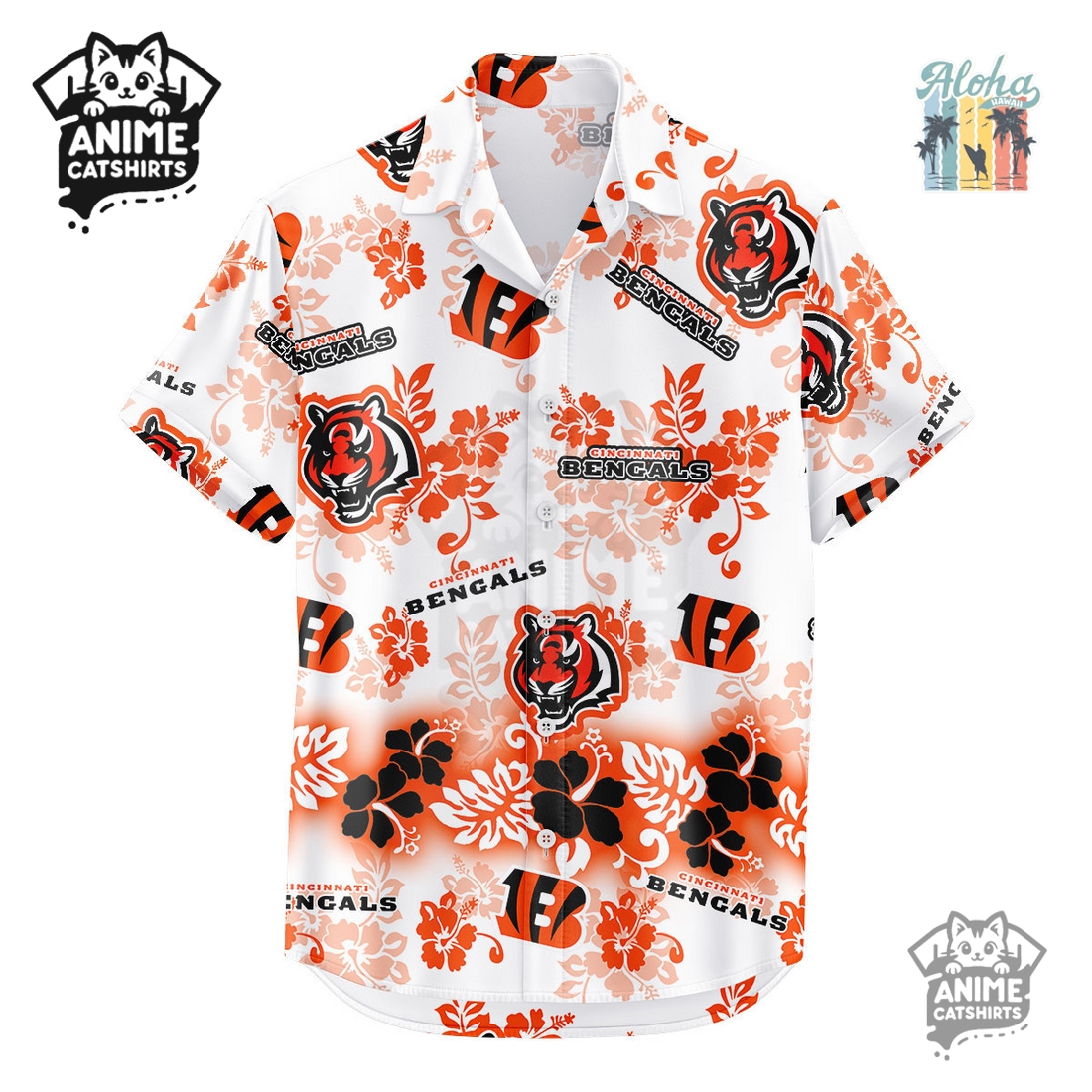 Cincinnati Bengals Aloha Paradise NFL Hawaiian Shirt Cincinnati Bengals Aloha Paradise NFL Hawaiian Shirt