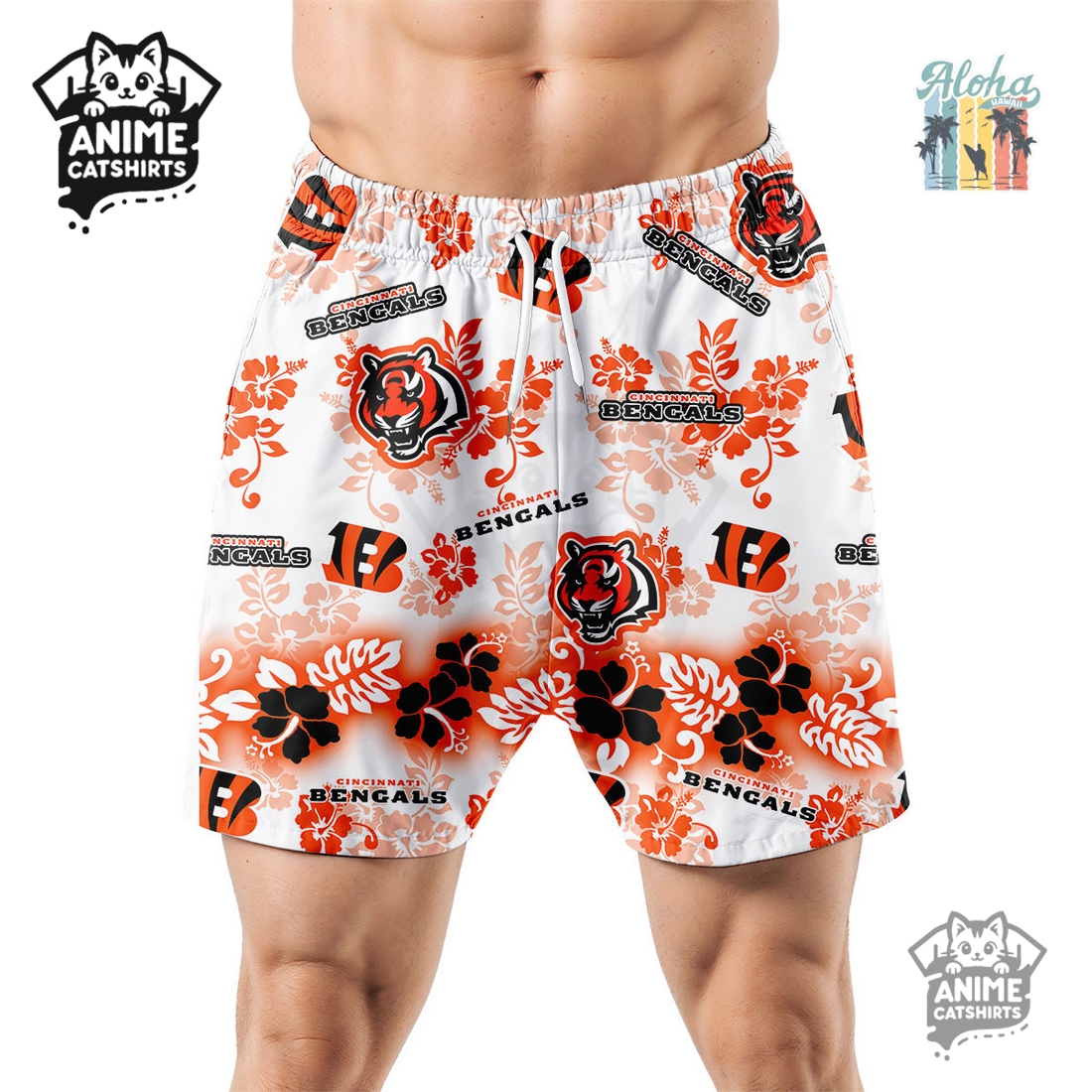Cincinnati Bengals Aloha Paradise NFL Hawaiian Short