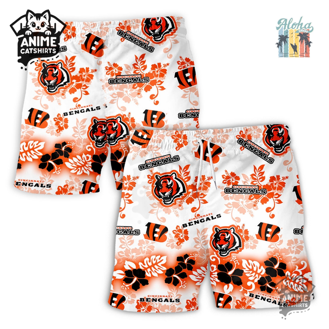 Cincinnati Bengals Aloha Paradise NFL Hawaiian Short