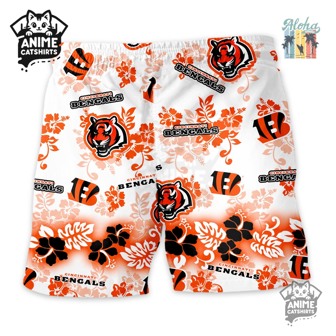 Cincinnati Bengals Aloha Paradise NFL Hawaiian Short Cincinnati Bengals Aloha Paradise NFL Hawaiian Short