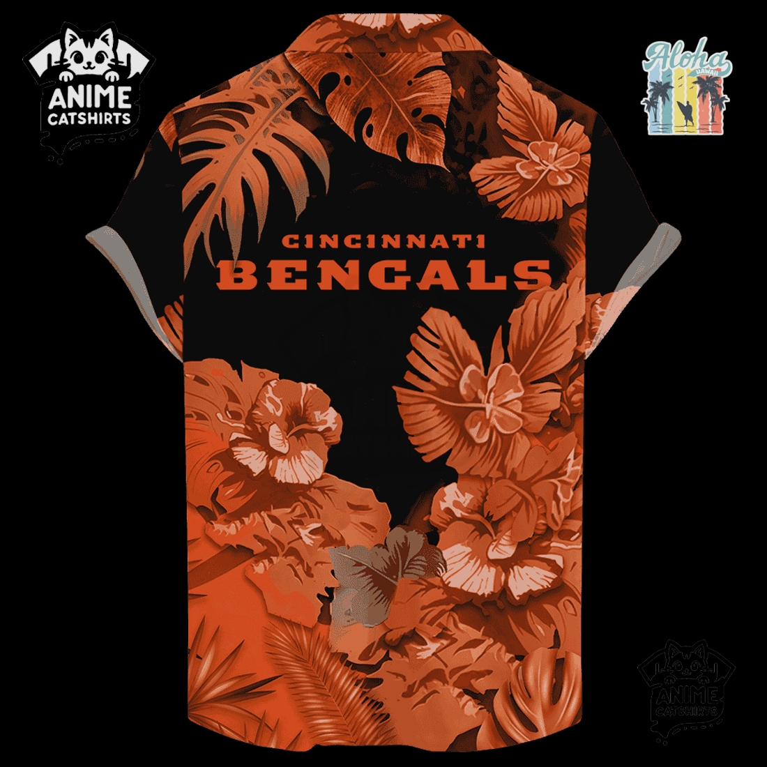 Cincinnati Bengals Signature Skull NFL Hawaiian Shirt