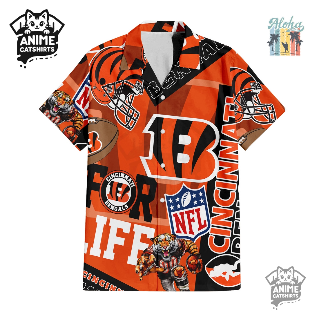 Cincinnati Bengals NFL Aloha Shirt & Shorts Set