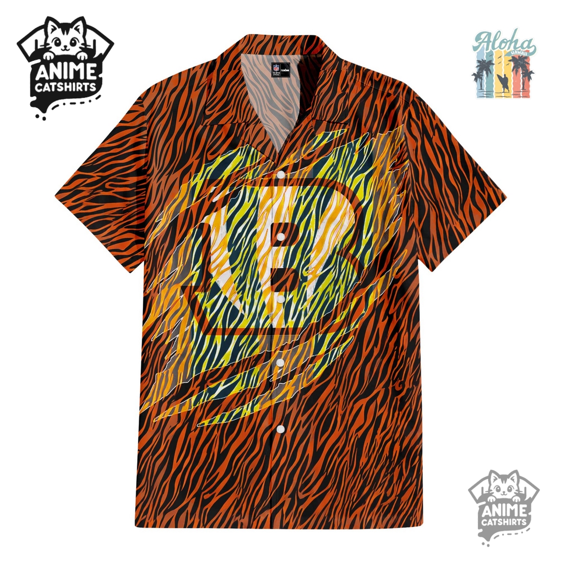 Cincinnati Bengals NFL Hawaiian Shirt & Shorts Set Cincinnati Bengals NFL Hawaiian Shirt & Shorts Set