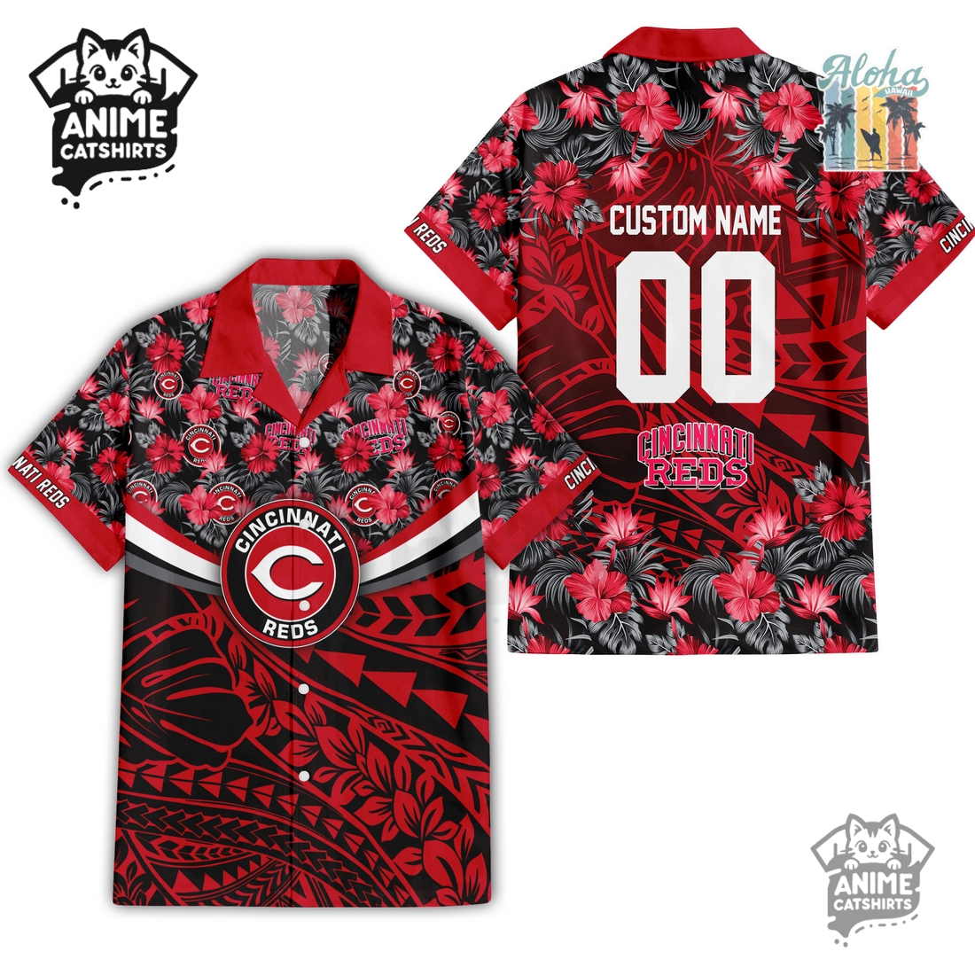 Cincinnati Reds Hawaiian Shirt & Shorts Set Cincinnati Reds Hawaiian Shirt & Shorts Set