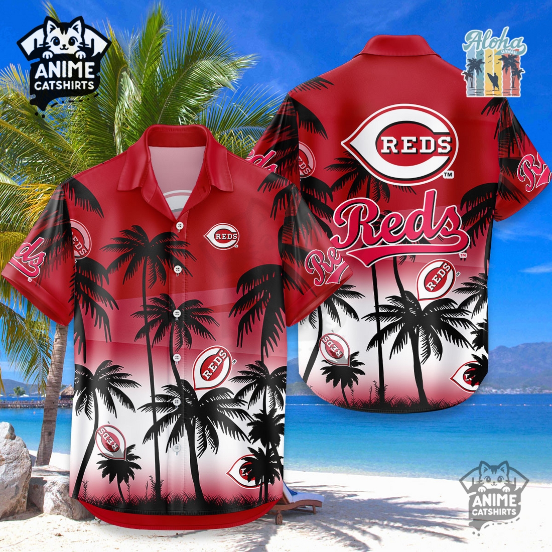 Cincinnati Reds MLB Aloha Shirt Cincinnati Reds MLB Aloha Shirt
