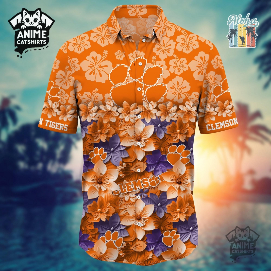Clemson Tigers 1 MLB Aloha Hawaiian Shirt Clemson Tigers 1 MLB Aloha Hawaiian Shirt