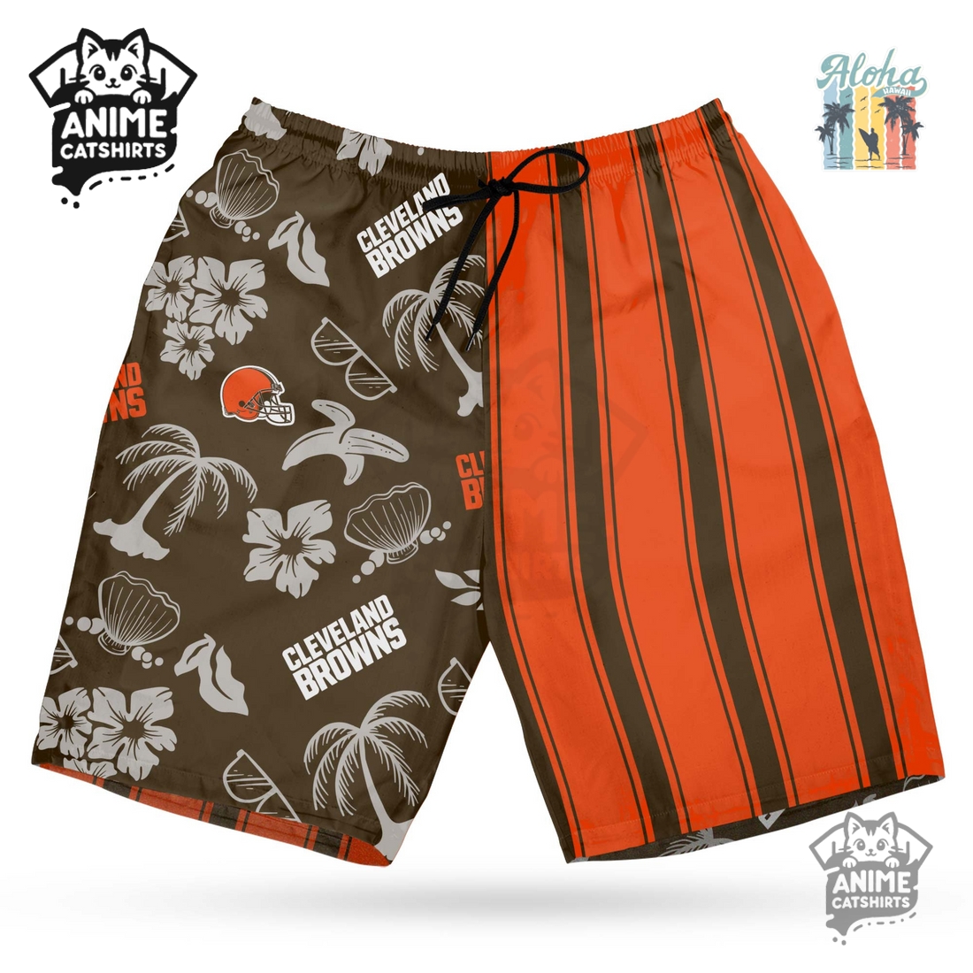 Cleveland Browns NFL Hawaiian Shirt & Shorts Set Cleveland Browns NFL Hawaiian Shirt & Shorts Set