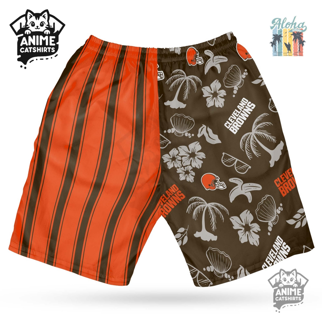 Cleveland Browns NFL Hawaiian Shirt & Shorts Set Cleveland Browns NFL Hawaiian Shirt & Shorts Set