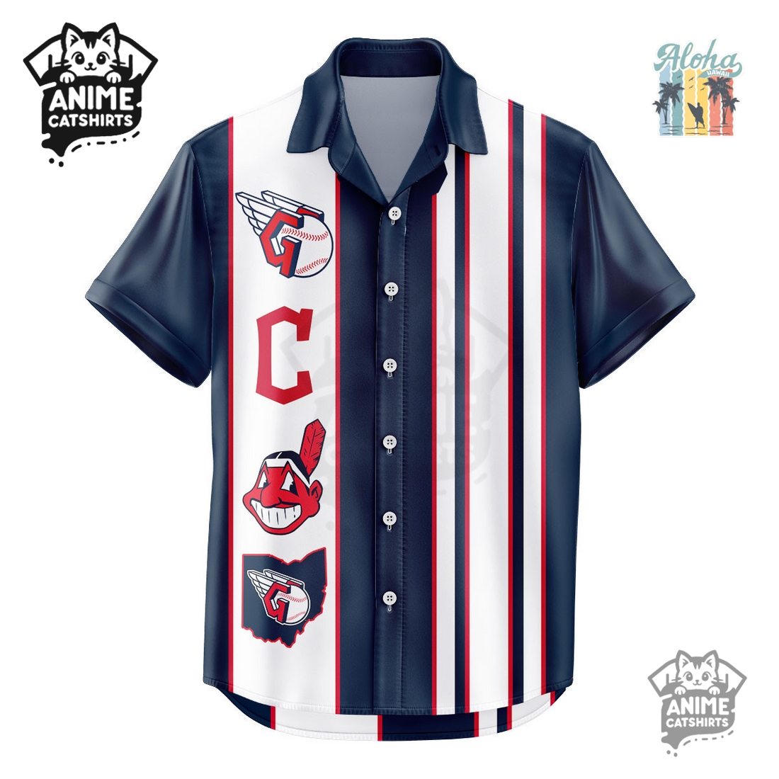Cleveland Guardians MLB Aloha Hawaiian Shirt Cleveland Guardians MLB Aloha Hawaiian Shirt