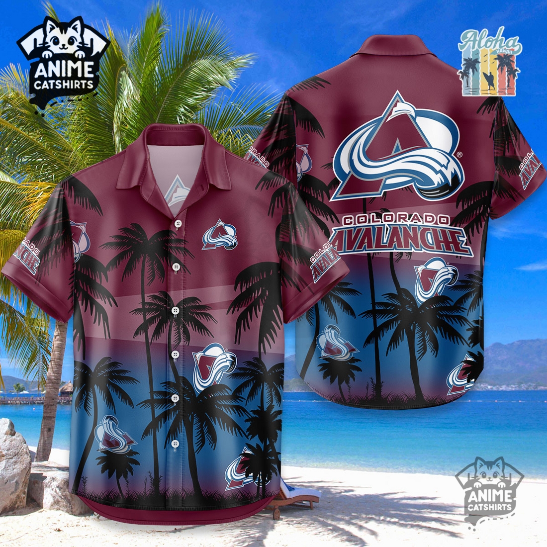 Colorado Avalanche NHL Aloha Shirt Colorado Avalanche NHL Aloha Shirt