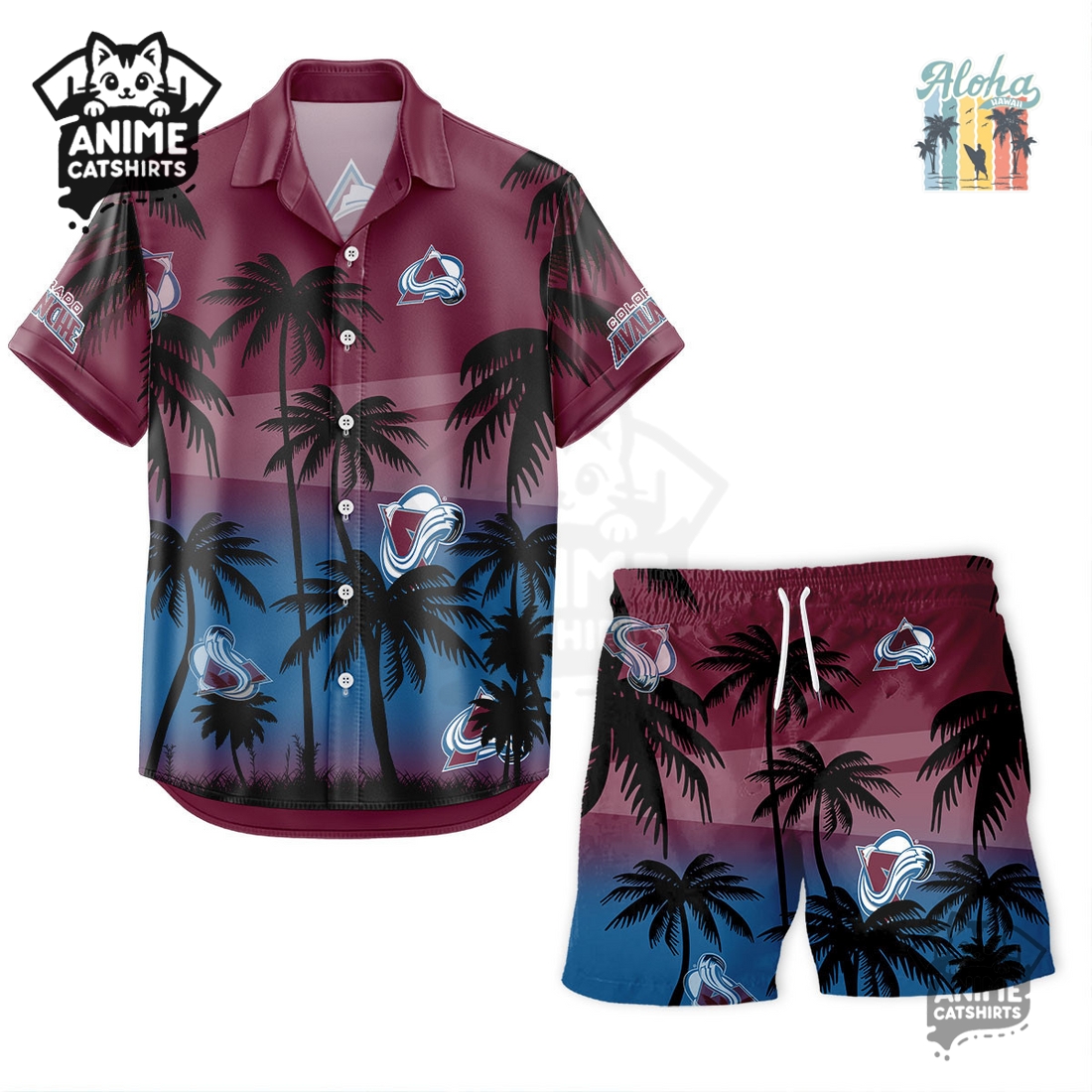 Colorado Avalanche NHL Aloha Shirt Colorado Avalanche NHL Aloha Shirt