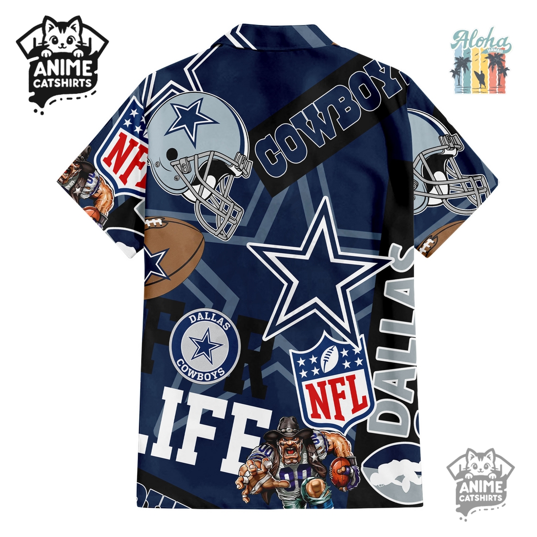 Dallas Cowboys NFL Aloha Shirt & Shorts Set Dallas Cowboys NFL Aloha Shirt & Shorts Set