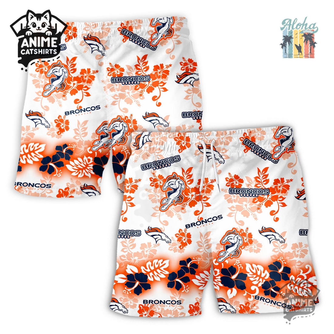 Denver Broncos Aloha Paradise NFL Hawaiian Short