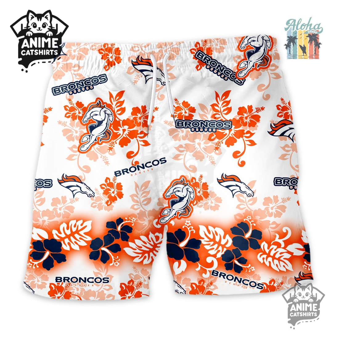 Denver Broncos Aloha Paradise NFL Hawaiian Short Denver Broncos Aloha Paradise NFL Hawaiian Short