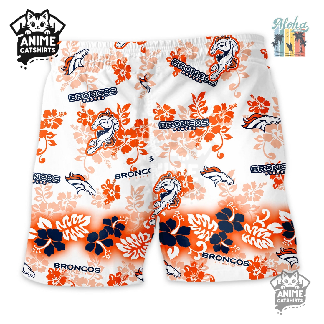 Denver Broncos Aloha Paradise NFL Hawaiian Short Denver Broncos Aloha Paradise NFL Hawaiian Short