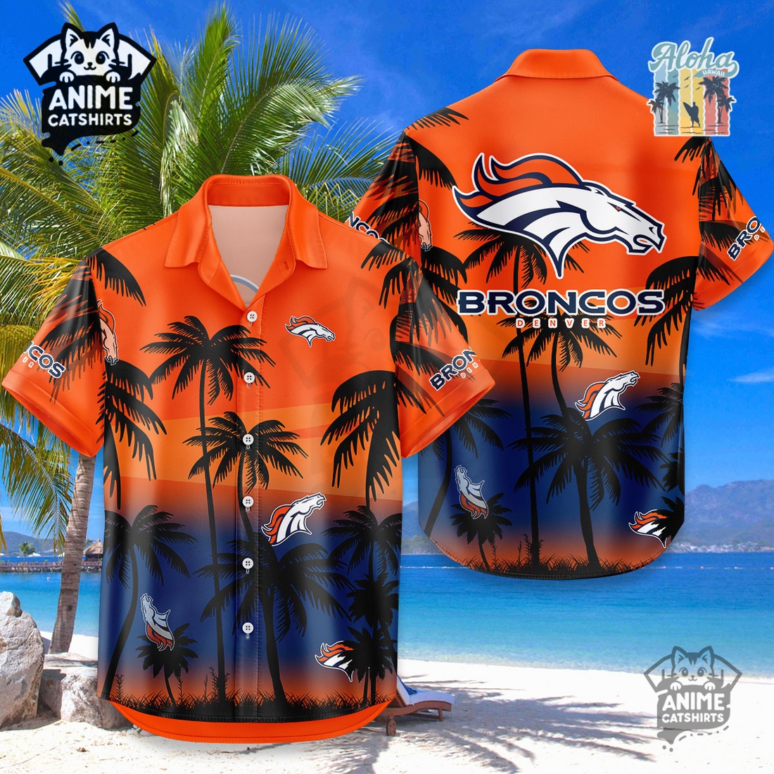 Denver Broncos NFL Aloha Shirt Denver Broncos NFL Aloha Shirt