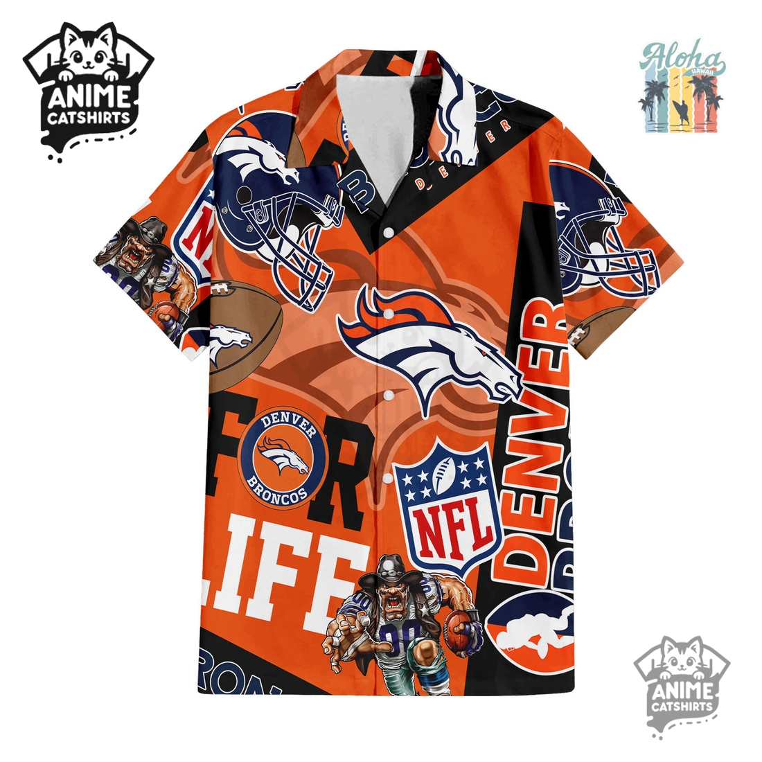 Denver Broncos NFL Hawaiian Shirt & Shorts Set