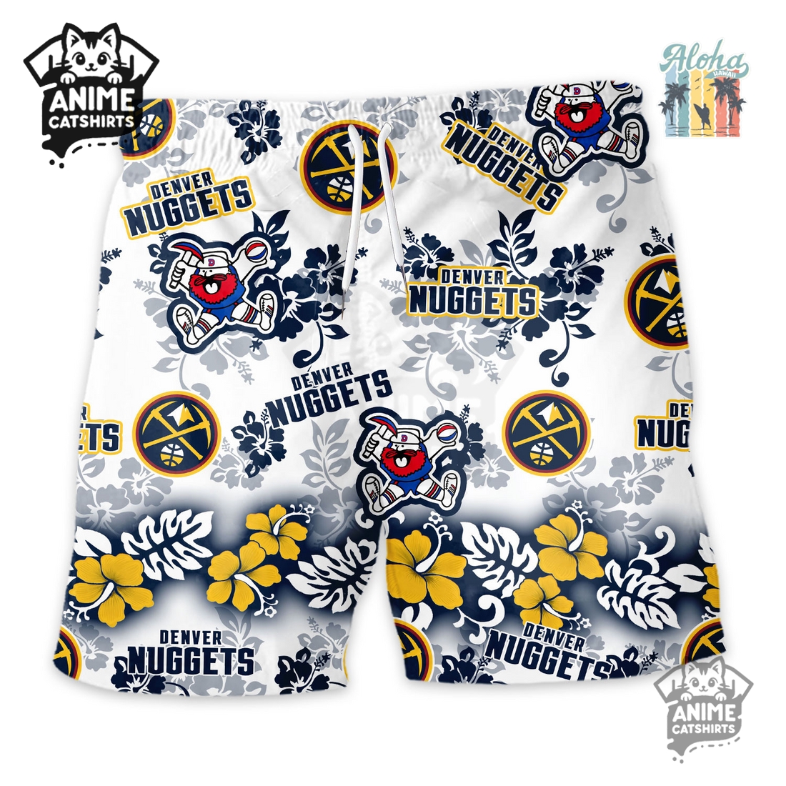 Denver Nuggets Aloha Paradise NBA Hawaiian Short Denver Nuggets Aloha Paradise NBA Hawaiian Short