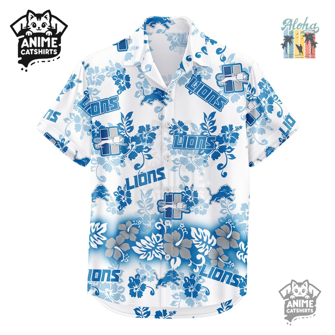 Detroit Lions Aloha Paradise NFL Hawaiian Shirt Detroit Lions Aloha Paradise NFL Hawaiian Shirt