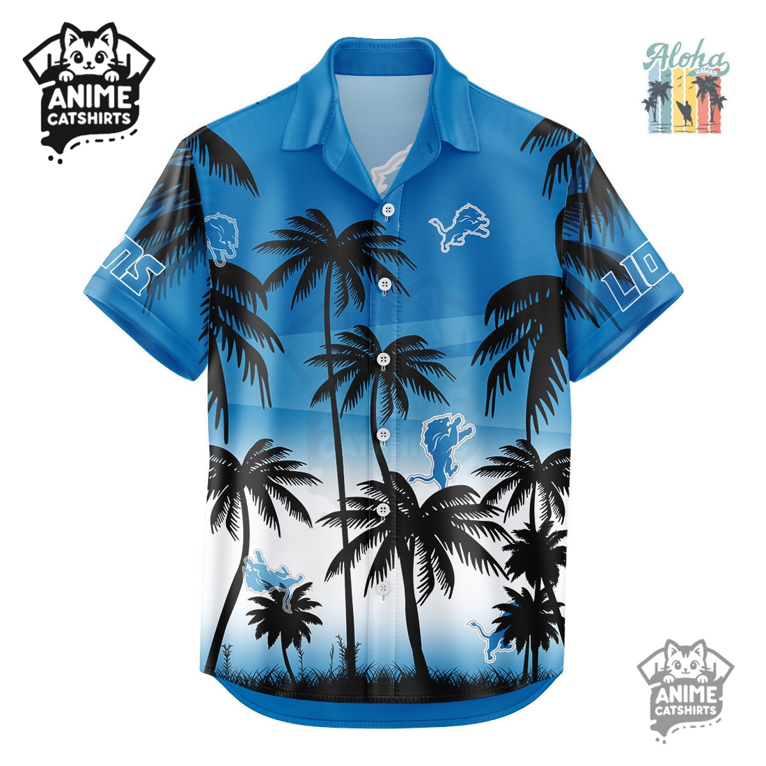 Detroit Lions NFL Aloha Shirt