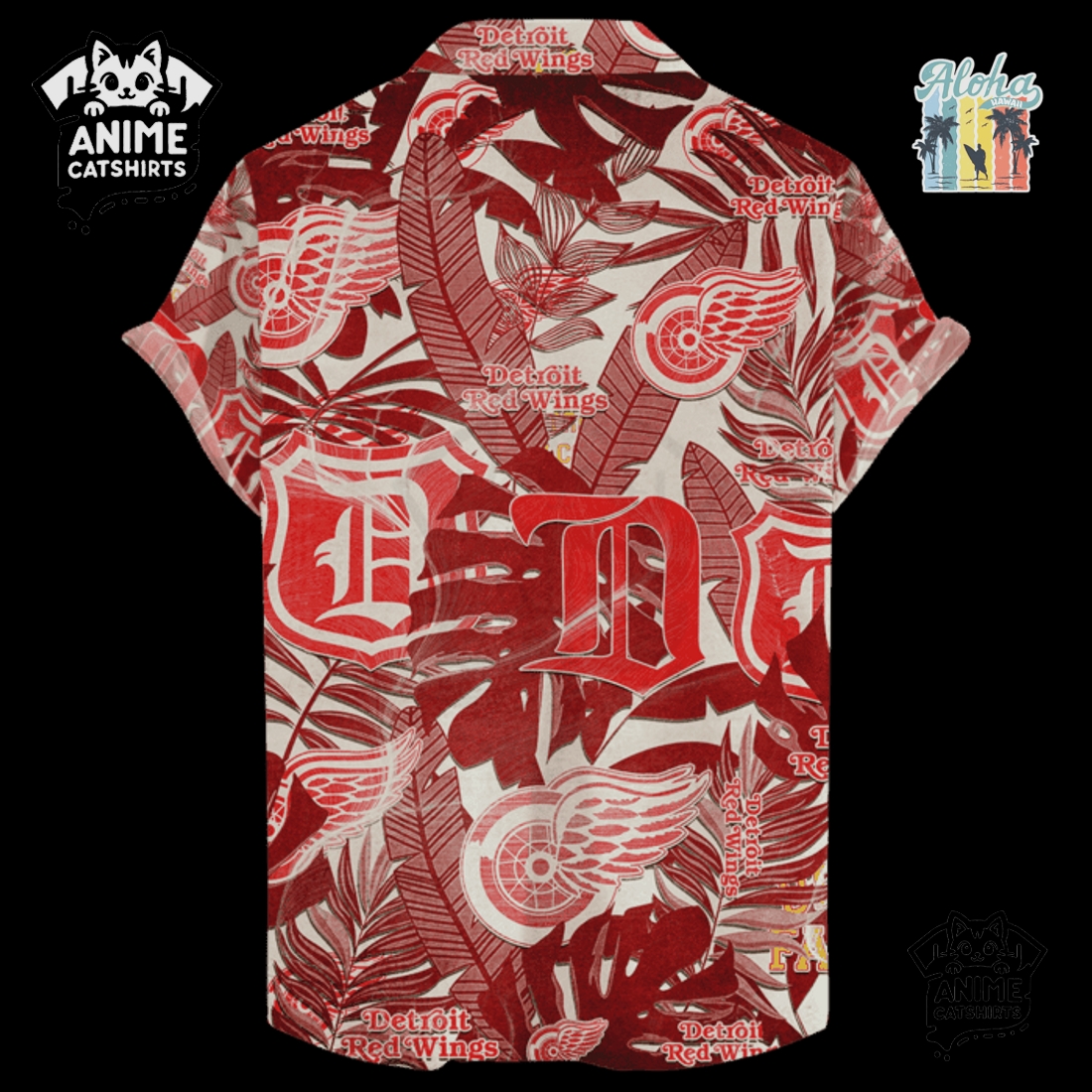 Detroit Red Wings Men’s NHL Hawaiian Shirt Detroit Red Wings Men’s NHL Hawaiian Shirt