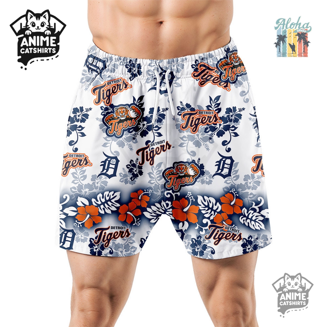 Detroit Tigers Aloha Paradise Hawaiian Short