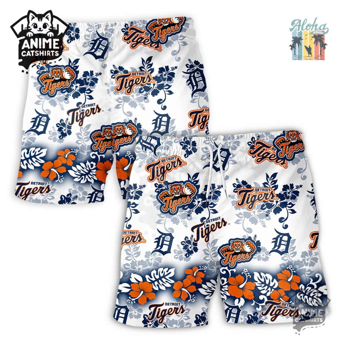 Detroit Tigers Aloha Paradise Hawaiian Short