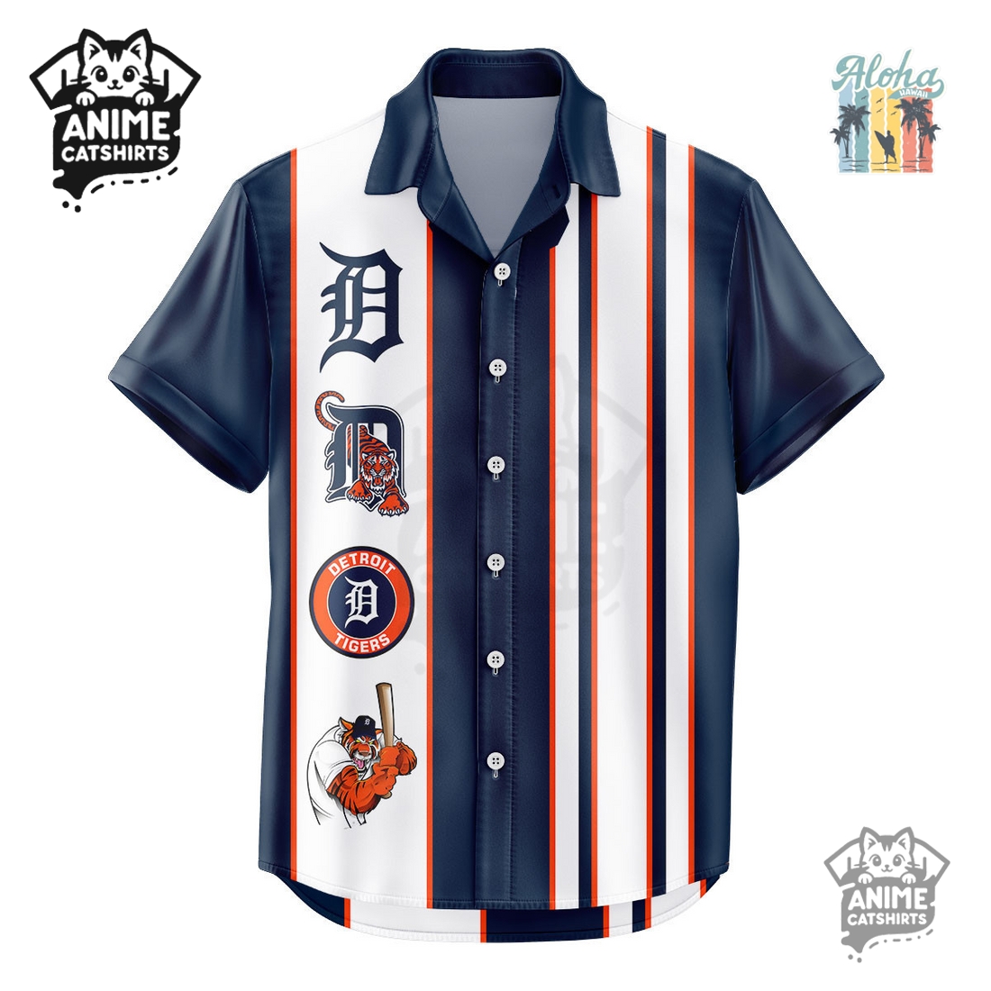 Detroit Tigers MLB Aloha Hawaiian Shirt Detroit Tigers MLB Aloha Hawaiian Shirt