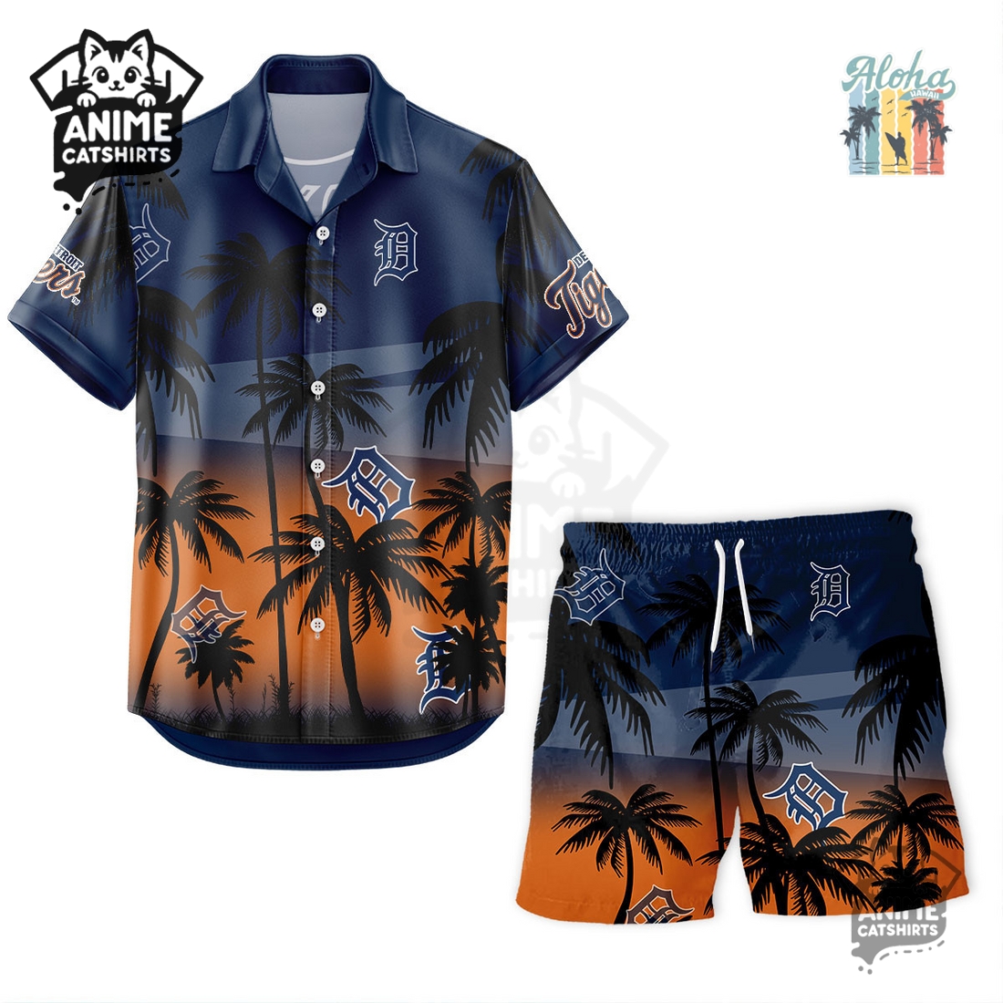 Detroit Tigers MLB Aloha Shirt Detroit Tigers MLB Aloha Shirt