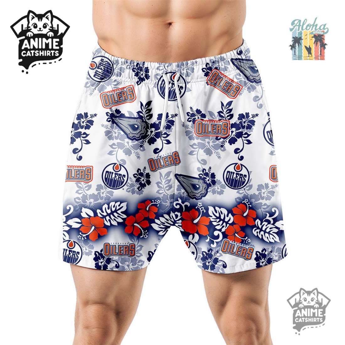 Edmonton Oilers Aloha Paradise NHL Hawaiian Short