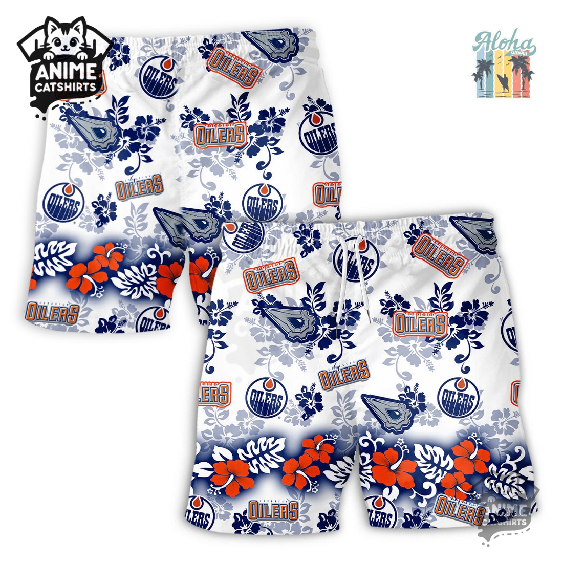 Edmonton Oilers Aloha Paradise NHL Hawaiian Short