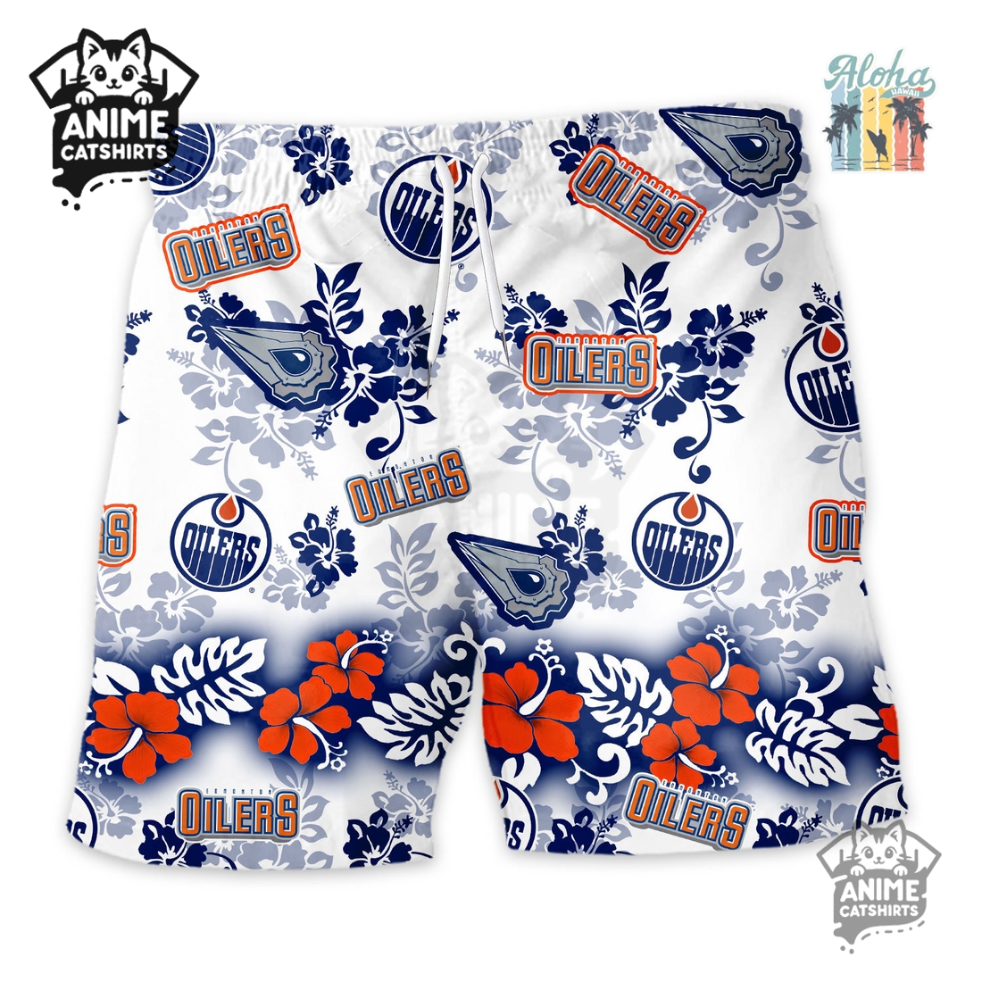 Edmonton Oilers Aloha Paradise NHL Hawaiian Short Edmonton Oilers Aloha Paradise NHL Hawaiian Short