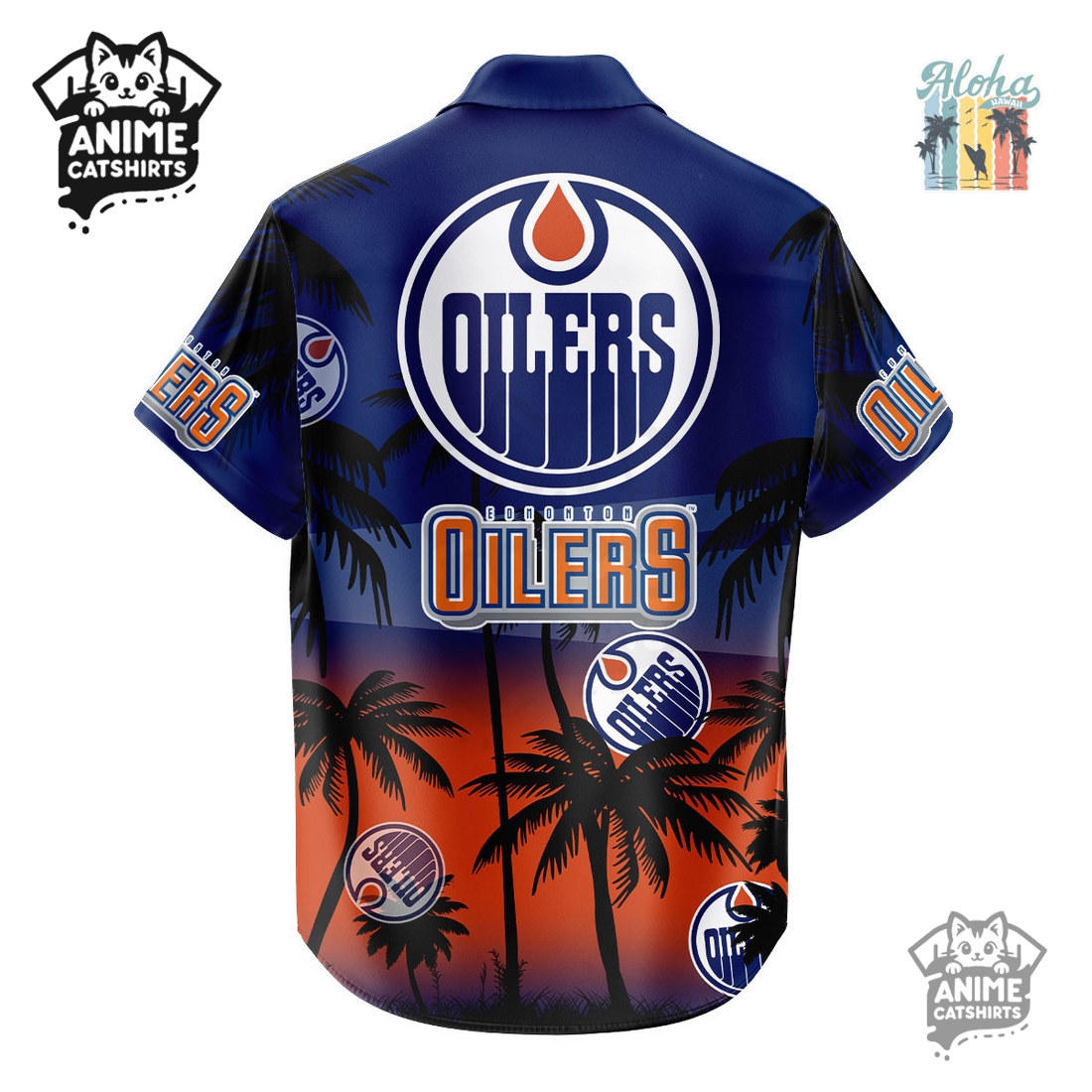 Edmonton Oilers NHL Aloha Shirt Edmonton Oilers NHL Aloha Shirt