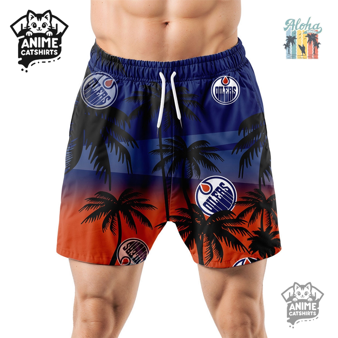 Edmonton Oilers NHL Aloha Shirt Edmonton Oilers NHL Aloha Shirt