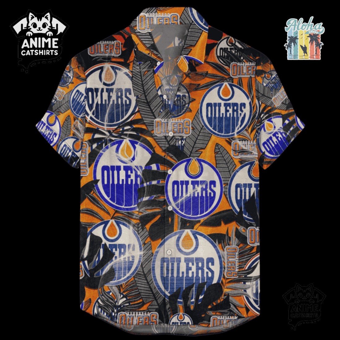 Edmonton Oilers Men’s NHL Hawaiian Shirt Edmonton Oilers Men’s NHL Hawaiian Shirt