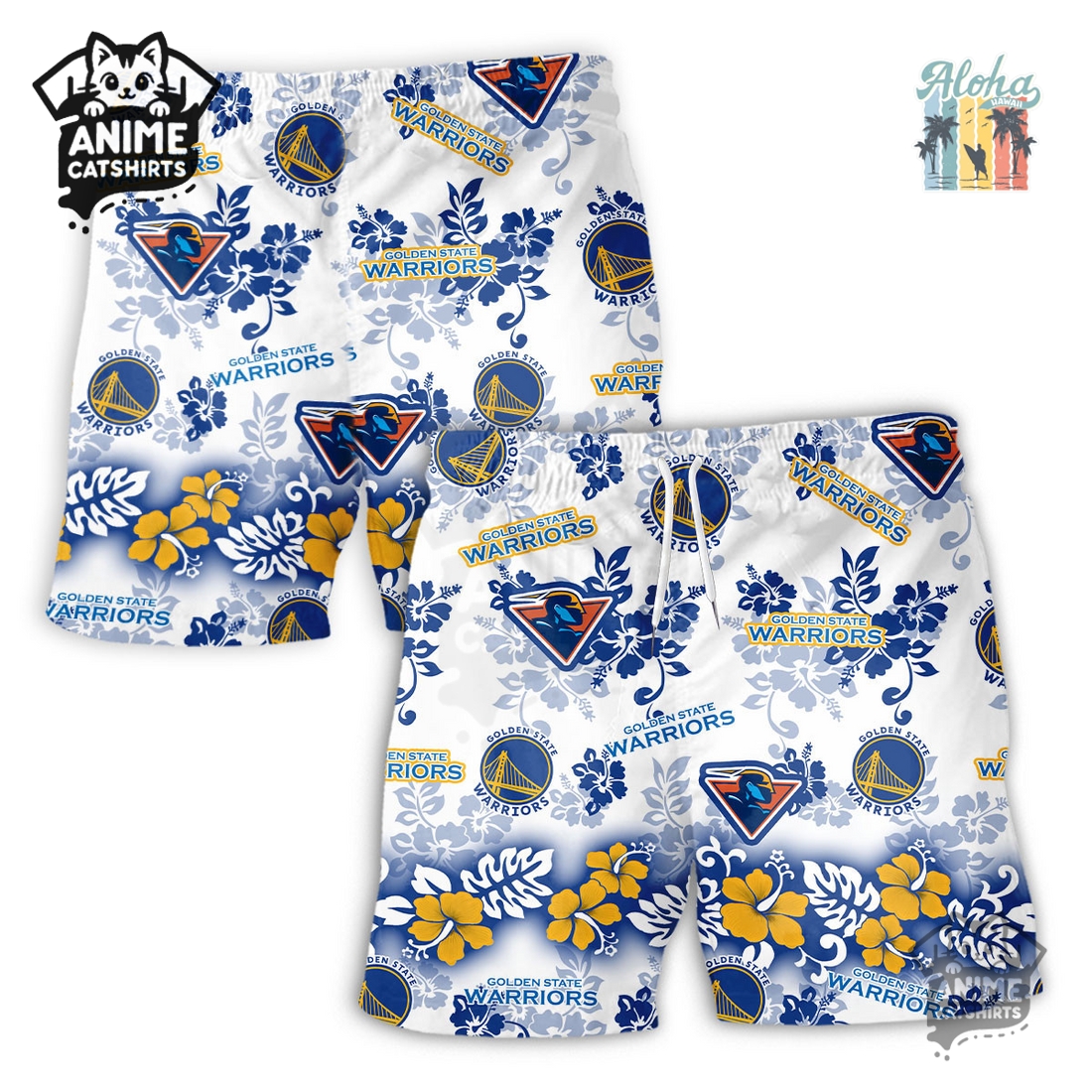 Golden State Warriors Aloha Paradise NBA Hawaiian Short