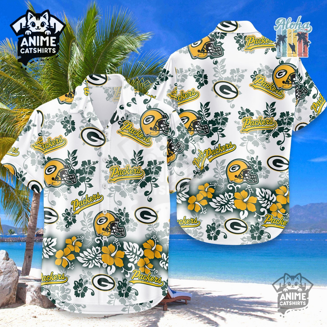 Green Bay Packers Aloha Paradise NFL Hawaiian Shirt
