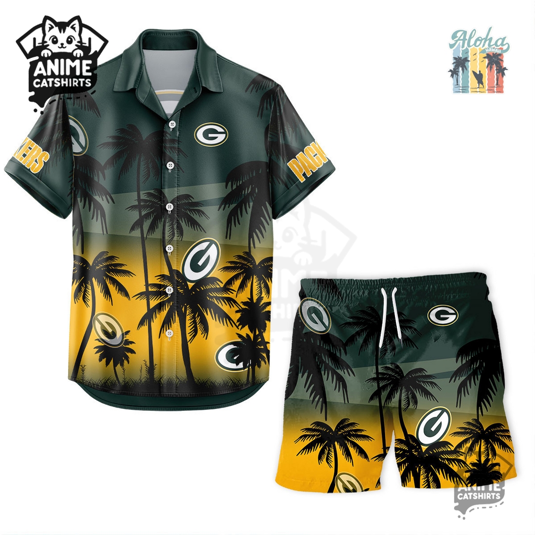 Green Bay Packers NFL Aloha Shirt Green Bay Packers NFL Aloha Shirt