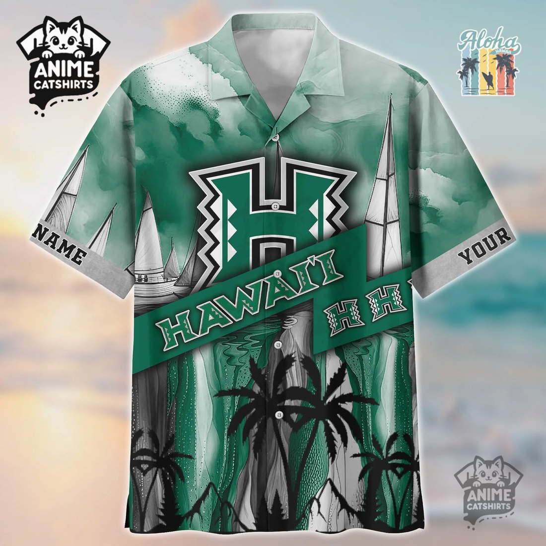 Hawaii Rainbow Warriors NBA Aloha Shirt