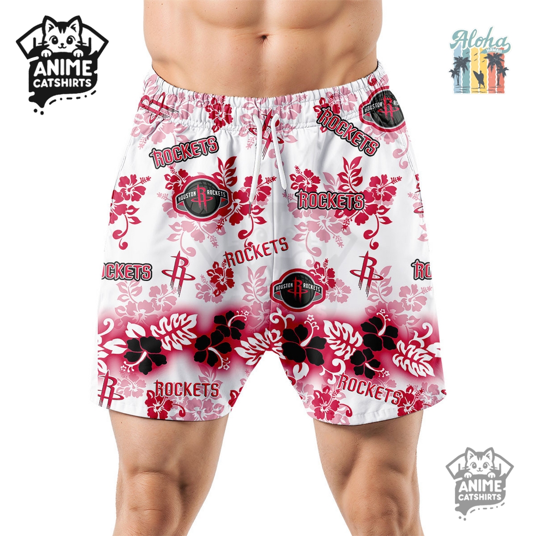 Houston Rockets Aloha Paradise NBA Hawaiian Short