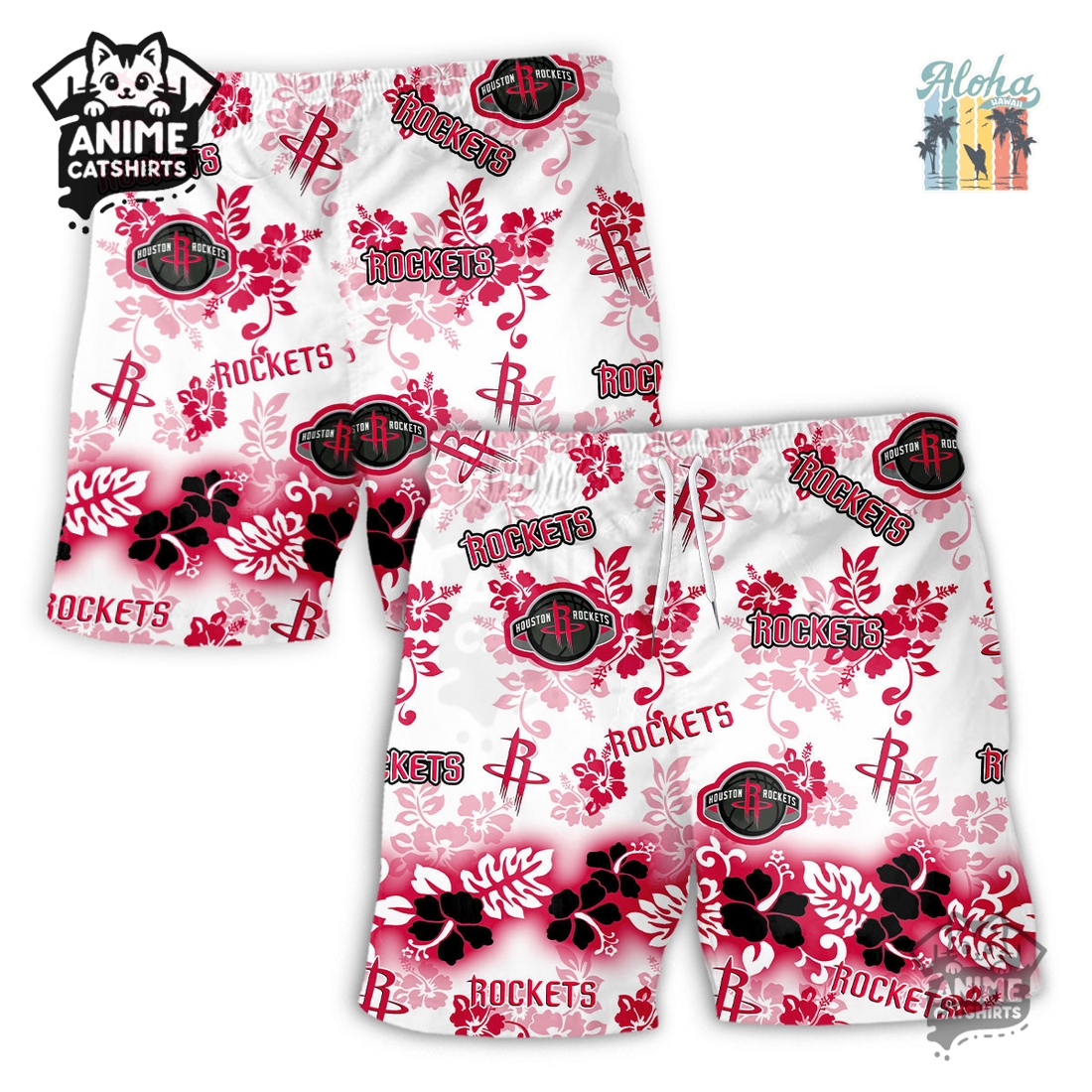 Houston Rockets Aloha Paradise NBA Hawaiian Short