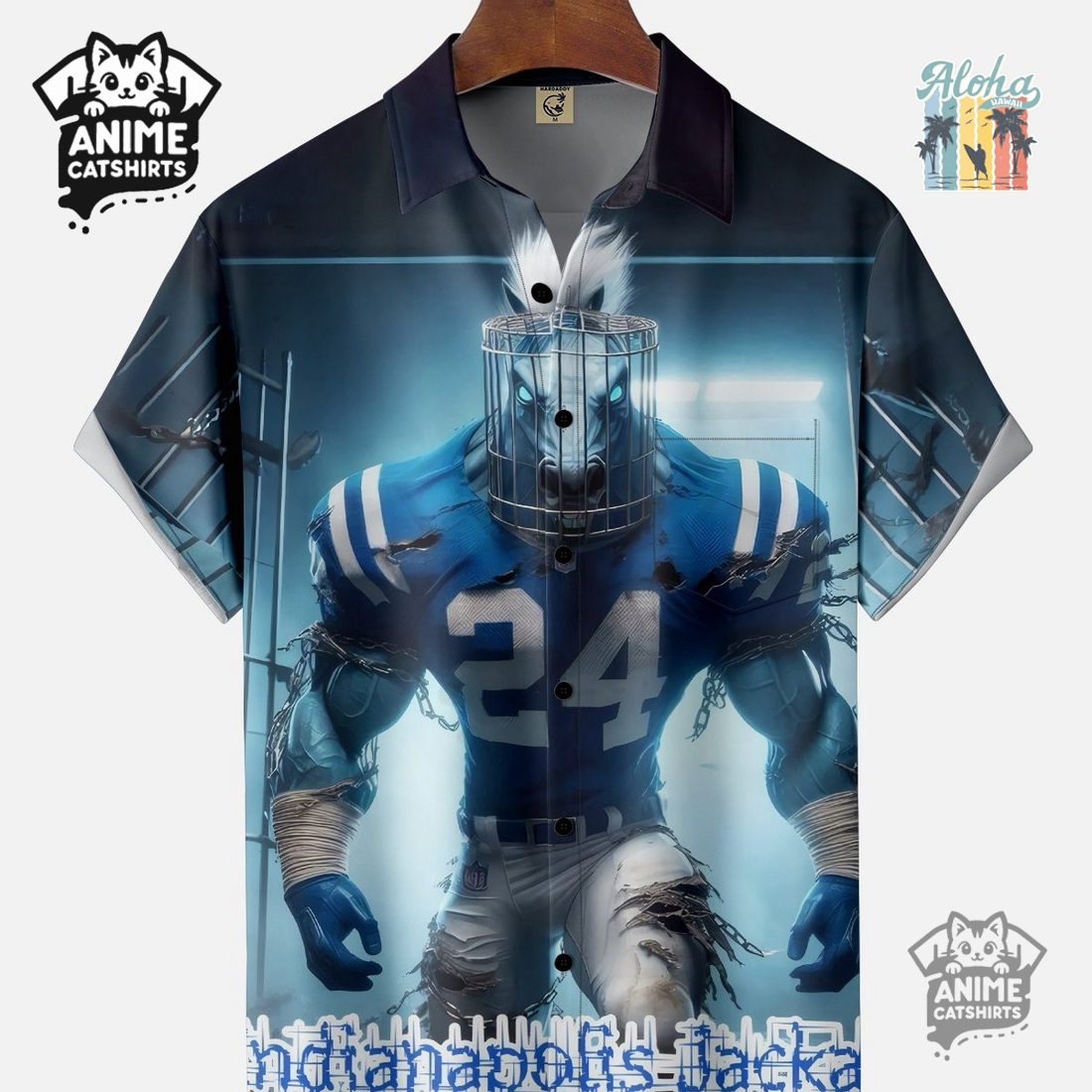 New York Giants Signature Skull NFL Hawaiian Shirt