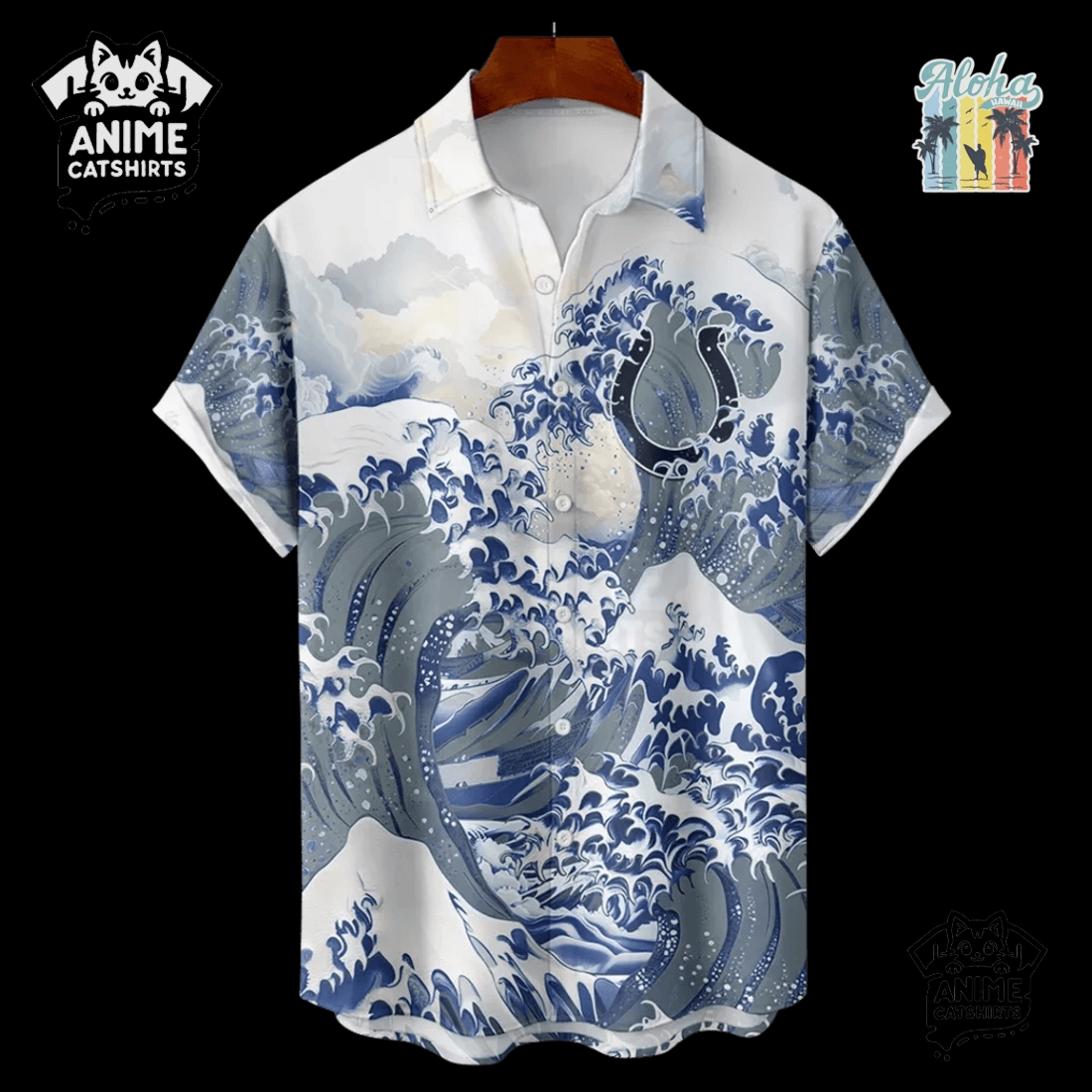 Indianapolis Colts Great Wave NFL Hawaiian Shirt